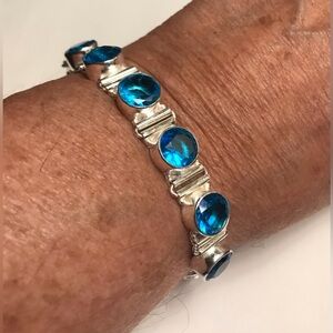 Blue Topaz 925 Sterling Silver Bracelet